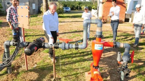 Se realizó una prueba de riego en quintas junto a productores de Villa del Rosario