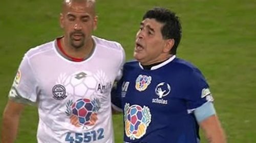 Duro cruce entre Maradona y Verón en el Partido por la Paz
