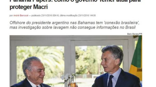 Panamá Papers: una revista brasileña acusa a Temer de proteger a Mauricio Macri