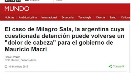 Un medio inglés tildó de “dolor de cabeza” para Macri al caso Sala