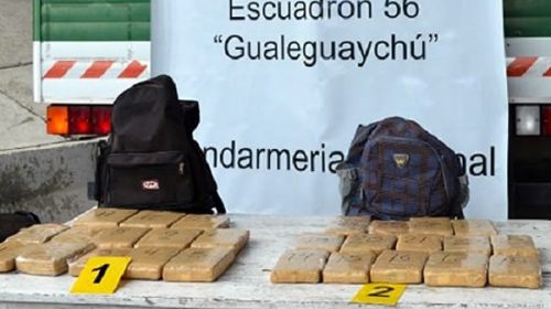 Viajaban con 21 kilos de marihuana