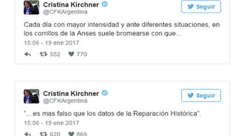 Cristina Kirchner cuestionó la supuesta ‘reparación histórica’ a los jubilados