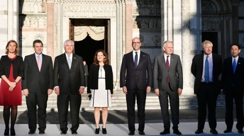 Miembros del G7 amenazan con sancionar a Rusia y Siria por ataque químico