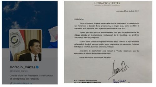 Tras ola de protestas e incidentes, Cartes anunció que no será candidato a reelección Tras ola de protestas e incidentes, Cartes anunció que no será candidato a reelección