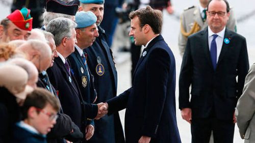 Macron tuvo su primer acto oficial y Hollande confirmó que el traspaso de mando será el domingo