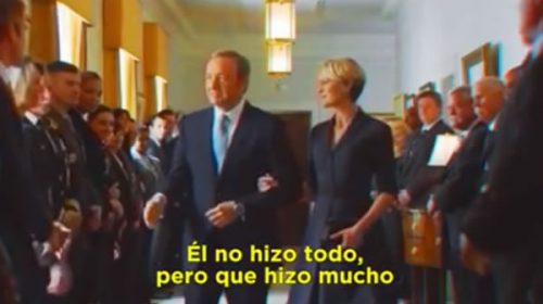 Promocionan nueva temporada de “House of Cards” con parodia a spot de Menem