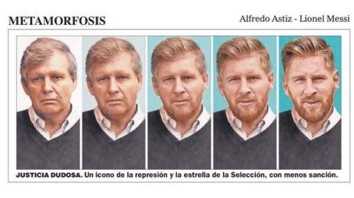 Repudio a una “metamorfosis” del genocida Astiz a Messi