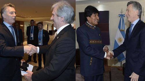 En el inicio de la cumbre del Mercosur, Macri se reunió con Tabaré Vázquez y Evo Morales