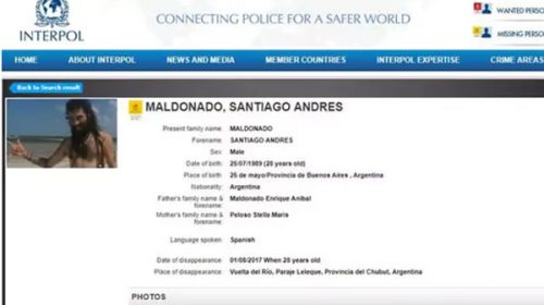 Interpol se sumó a la búsqueda internacional de Santiago Maldonado