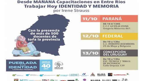 Más de 500 docentes se capacitarán en la provincia en la Pueblada x la Identidad