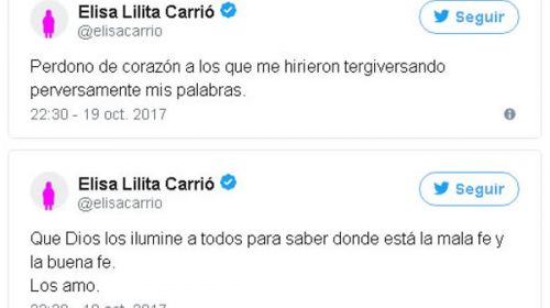La que faltaba: Carrió ahora se victimiza y perdona “a quienes tergiversaron” sus palabras