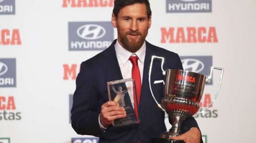 Messi recibió el premio “Alfredo Di Stéfano”, por quinta vez