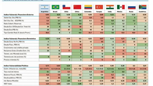 Argentina y Turquía, los más vulnerables entre emergentes
