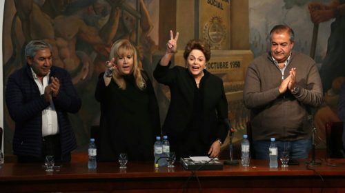 La CGT realizó un acto con la presencia de Dilma y expresó su rechazo a la reforma laboral