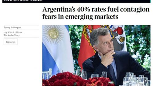 Para prensa británica, Argentina está “en primera línea de una posible crisis en los mercados emergentes”