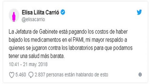 Carrió defendió a Quintana