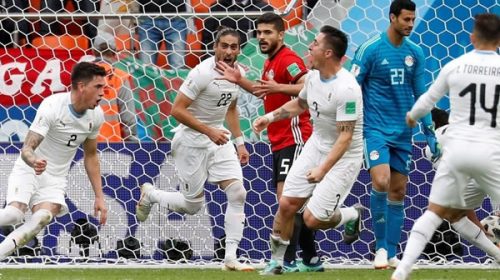 Uruguay le ganó 1-0 a Egipto con gol de cabeza de Josema Giménez