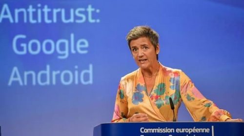 Le imponen más de 4 mil millones de euros de castigo a Google Le imponen más de 4 mil millones de euros de castigo a Google