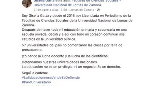 El mensaje de apoyo a los docentes universitarios que se volvió viral