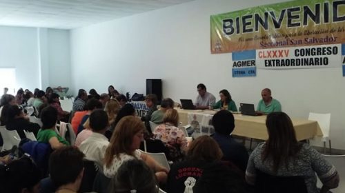 El Congreso de Agmer rechazó la propuesta salarial del Gobierno provincial y convocó a un paro de 48 horas