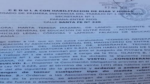 La Justicia convocó al Gobierno provincial y los gremios docentes para el miércoles La Justicia convocó al Gobierno provincial y los gremios docentes para el miércoles