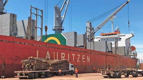 Partió el buque que lleva 19.000 toneladas de madera desde Entre Ríos a China Partió el buque que lleva 19.000 toneladas de madera desde Entre Ríos a China