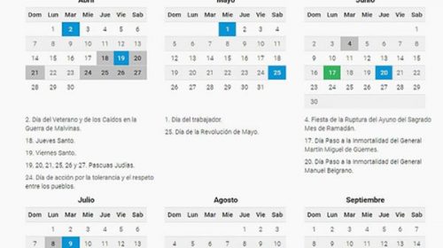 El 2019 tendrá 19 feriados y tres “puentes”