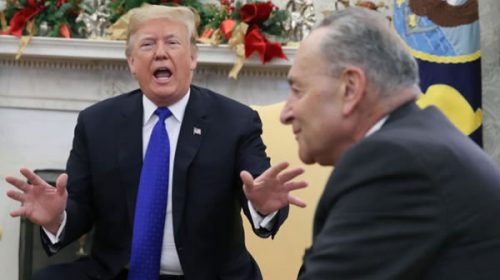 Donald Trump a los gritos con los demócratas por la construcción del muro