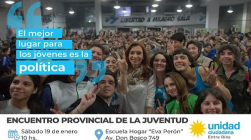 Se realiza hoy un “Encuentro Provincial de Juventud de Unidad Ciudadana”