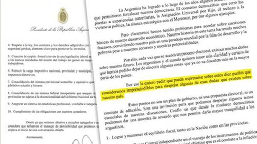 La carta completa de Mauricio Macri para la oposición