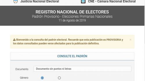 Por qué aconsejan consultar el padrón provisorio antes del viernes