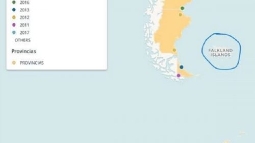 El gobierno publicó un mapa llamando Falkland a las Malvinas y le echó la culpa a Google