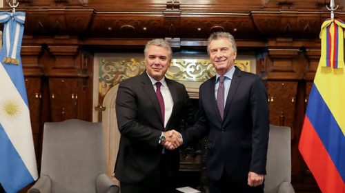 Macri volvió a hablar de fútbol y de derrocar a Maduro en su encuentro con Duque