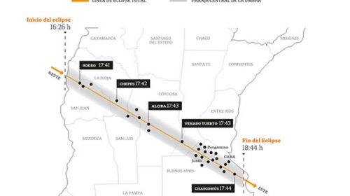 El mapa con las mejores ciudades para ver el eclipse solar