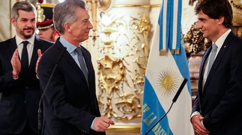 En el acto de jura de Lacunza, Macri aclaró que hablaba como presidente